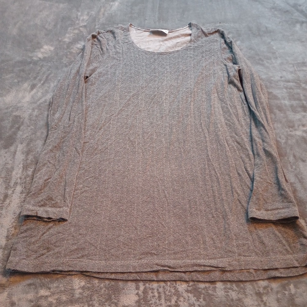 Bryn Walker Top Shirt Womens Medium Gray Scoop Neck Dolman Sleeve Tunic USA Made
